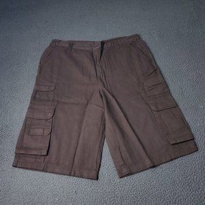 Boulder Creek Trading Co. Cargo Chino Shorts Tall Mens 38 x14 Brown Khaki Cotton